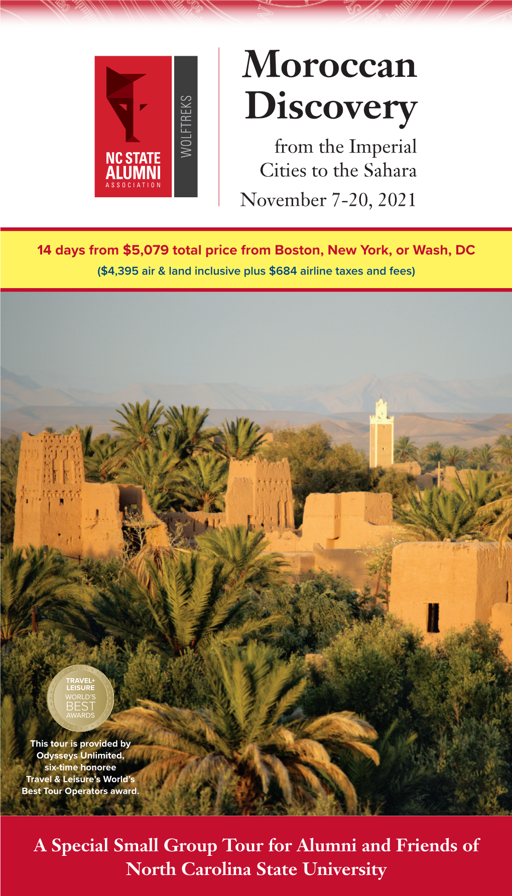 Moroccan Discovery from the Imperial Cities to the Sahara November 7-20, 2021