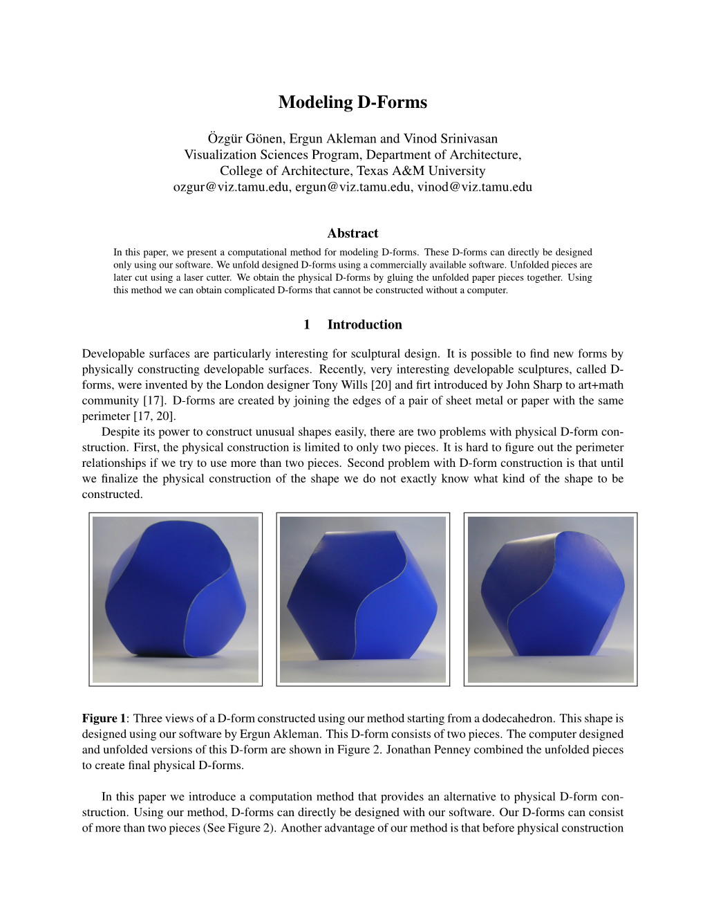 Paper, We Present a Computational Method for Modeling D-Forms