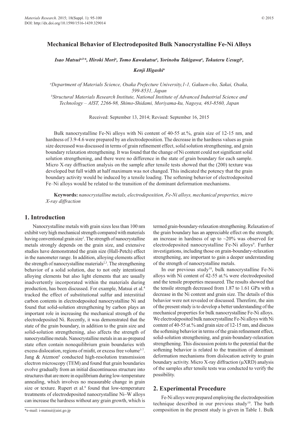 Mechanical Behavior of Electrodeposited Bulk Nanocrystalline Fe-Ni Alloys