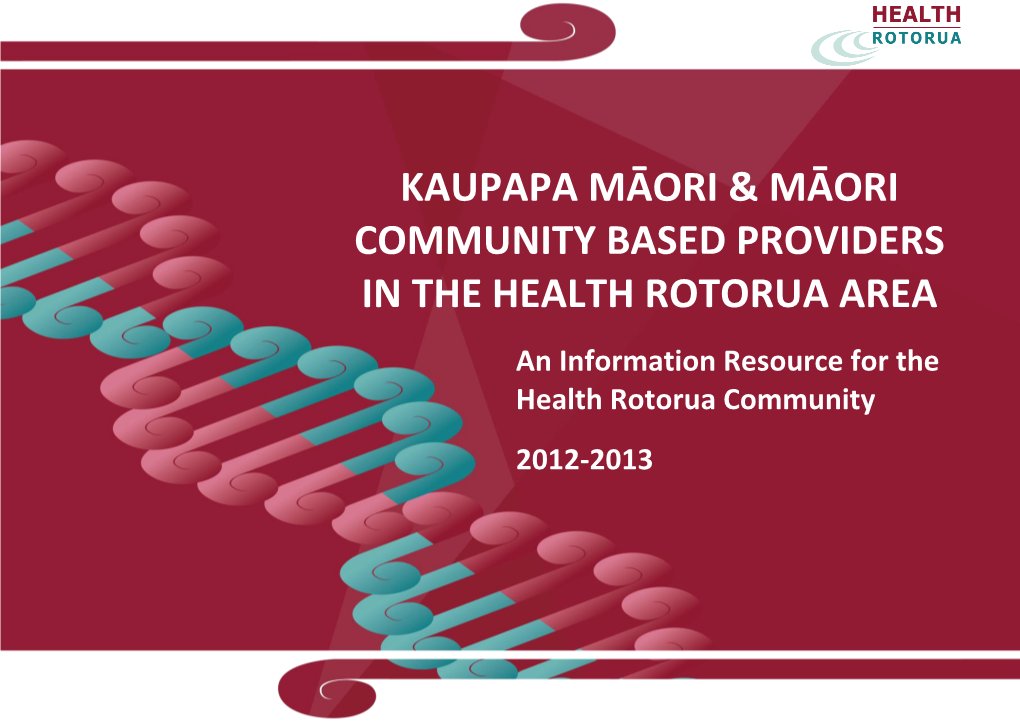 Kaupapa Māori & Māori Community Based Providers in the Health Rotorua Area