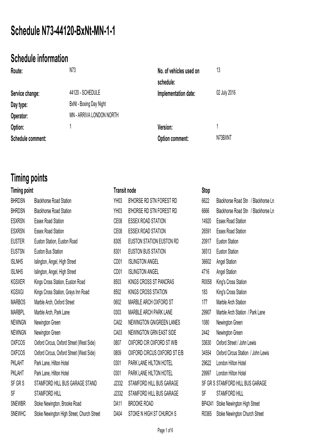 Standard Schedule N73-44120-Bxnt-MN-1-1