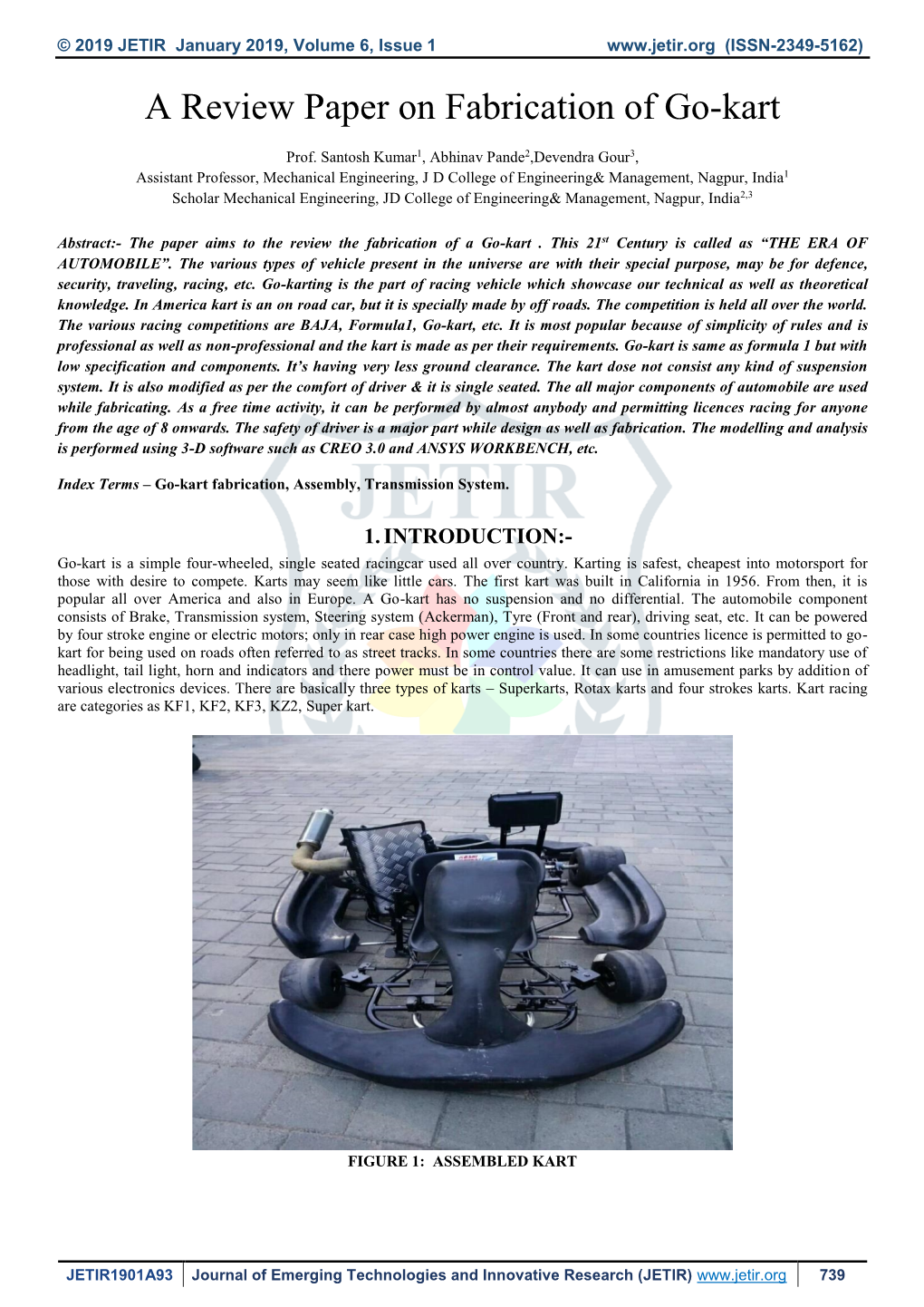 A Review Paper on Fabrication of Go-Kart