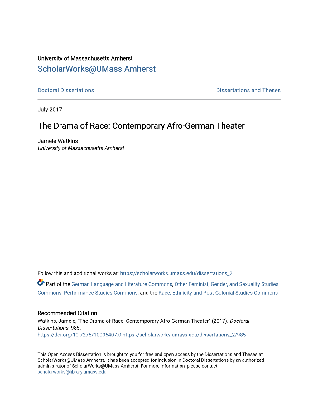 Contemporary Afro-German Theater