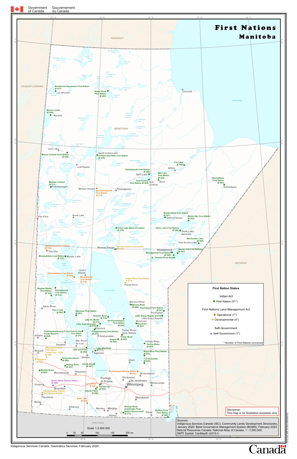 First Nations "! Lake Wasagamack P the Pas ! (# 297) Wasagamack First Nationp! ! ! Mosakahiken Cree Nation P! (# 299) Moose Lake St