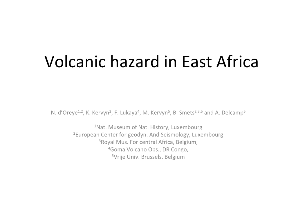 Volcanic Hazard in East Africa