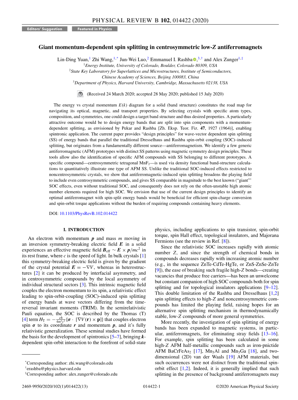 Giant Momentum-Dependent Spin Splitting in Centrosymmetric Low-$Z