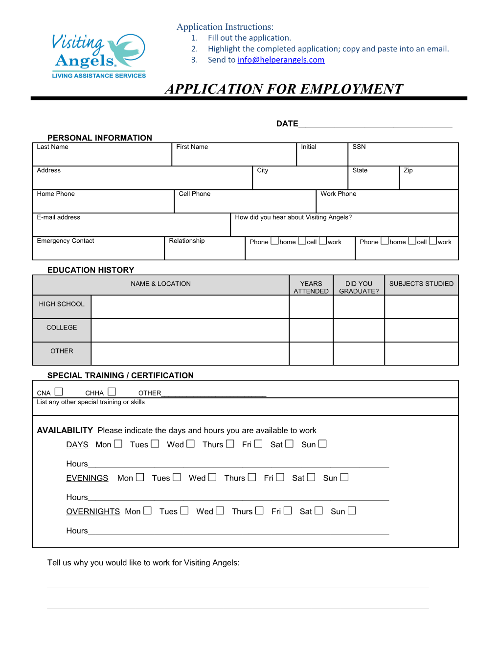 Application for Employment s37