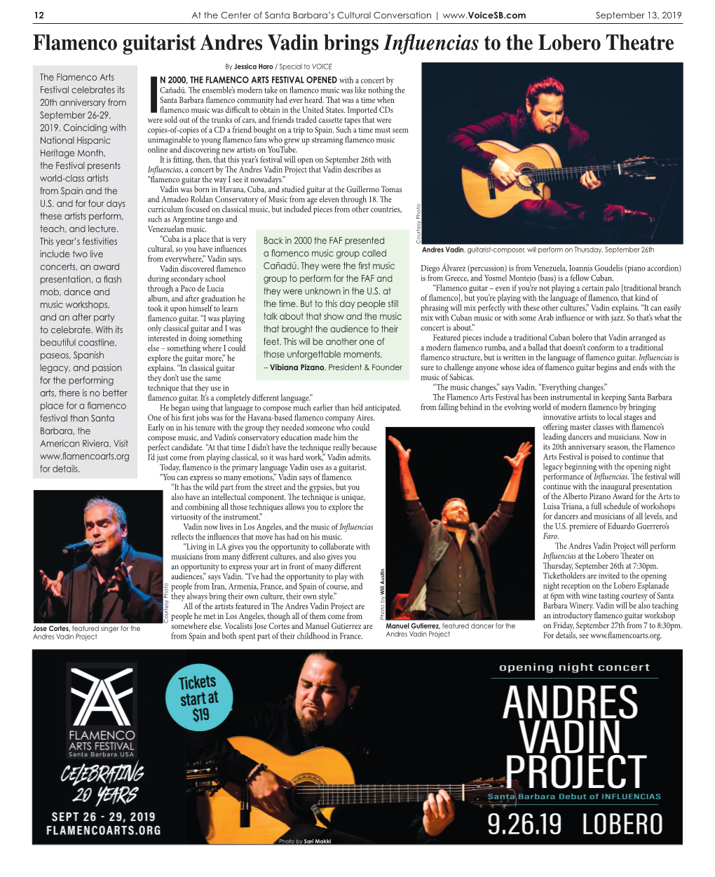 Flamenco Guitarist Andres Vadin Brings Influencias to the Lobero