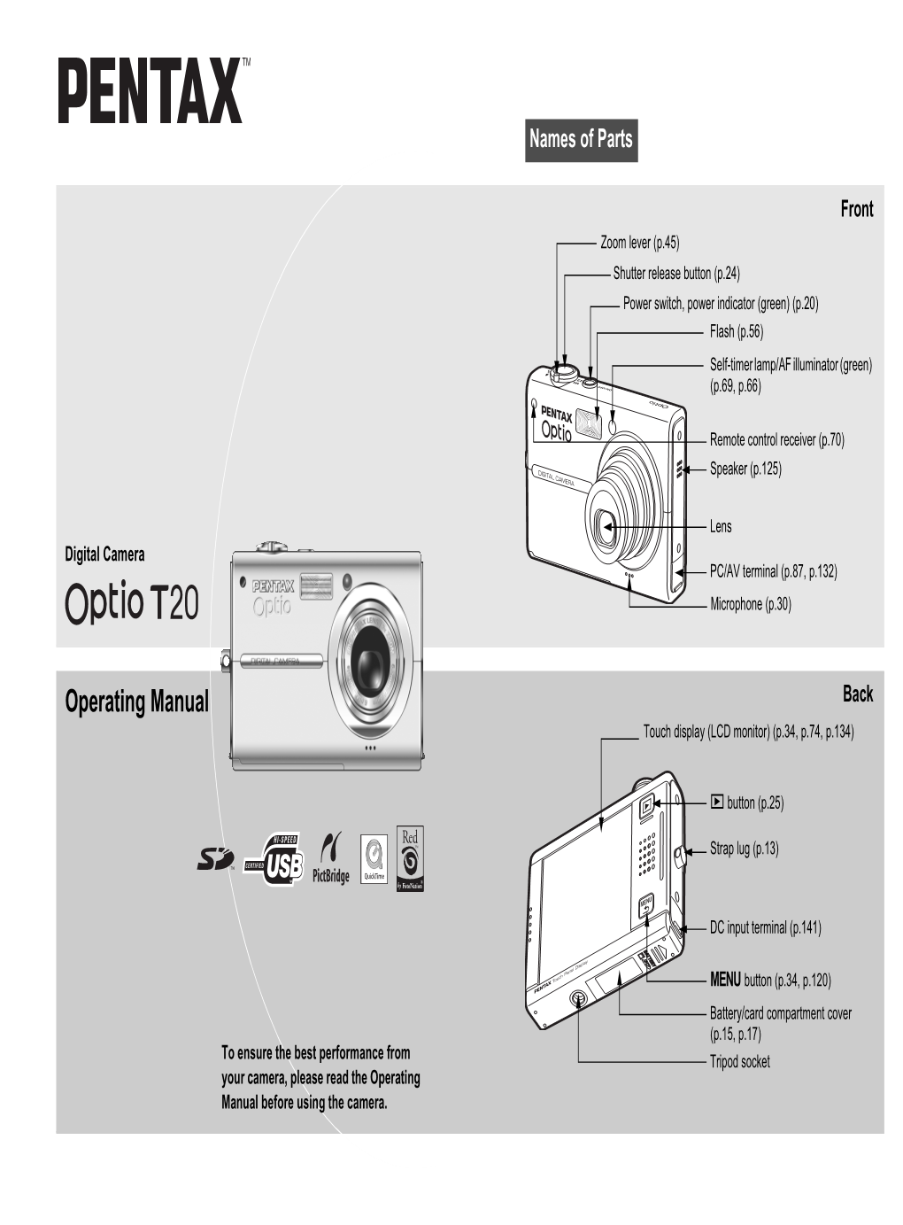 Optio T20 E Web