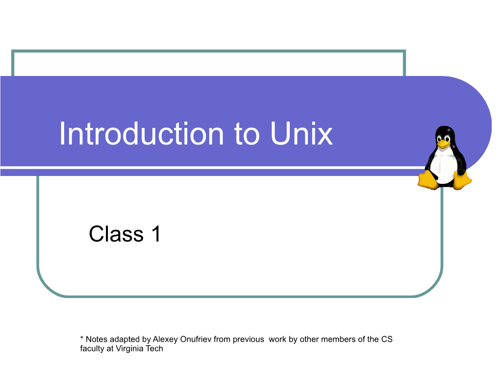 Introduction to Unix