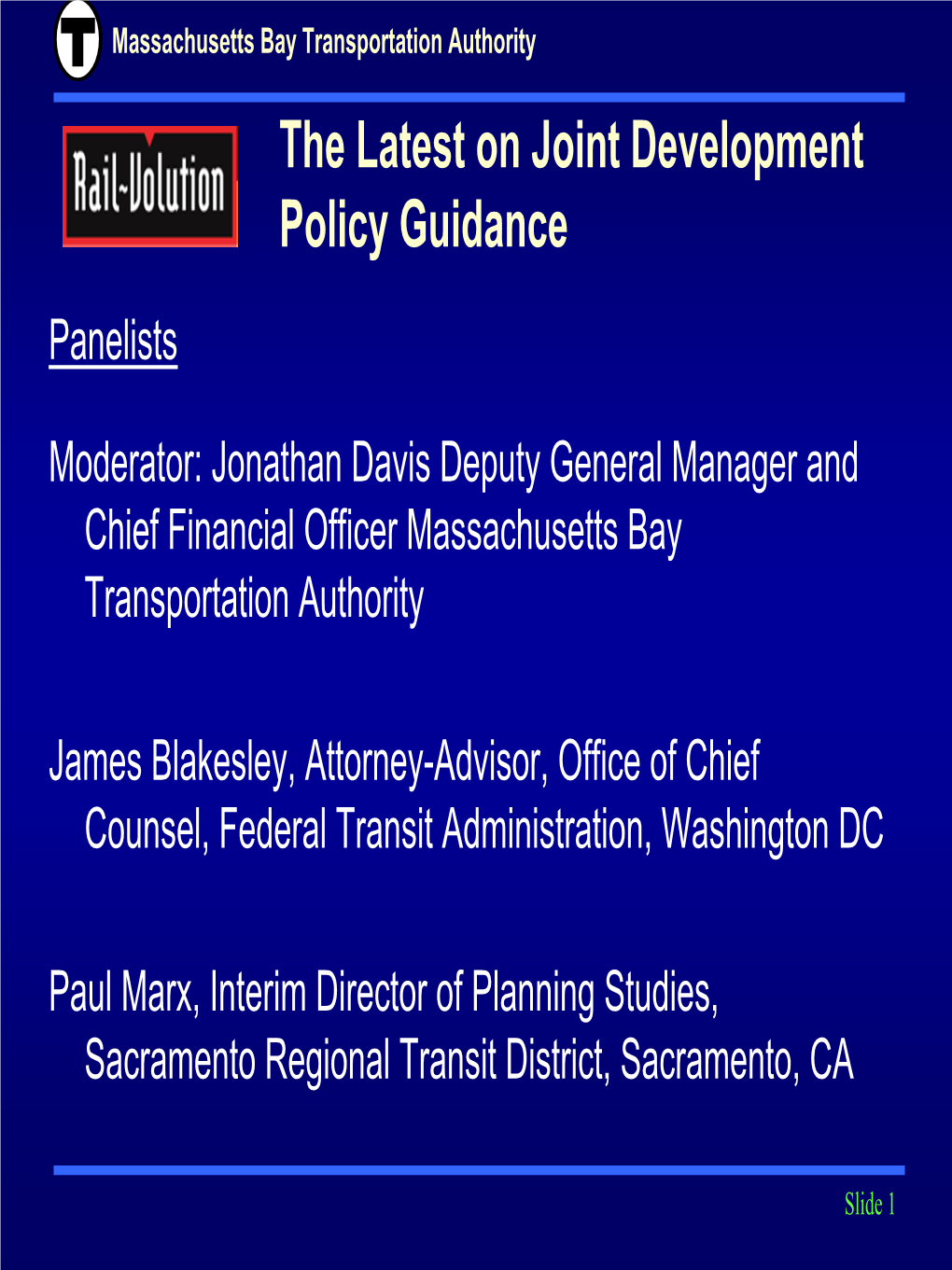 The Latest on Joint Development Policy Guidance Panelists