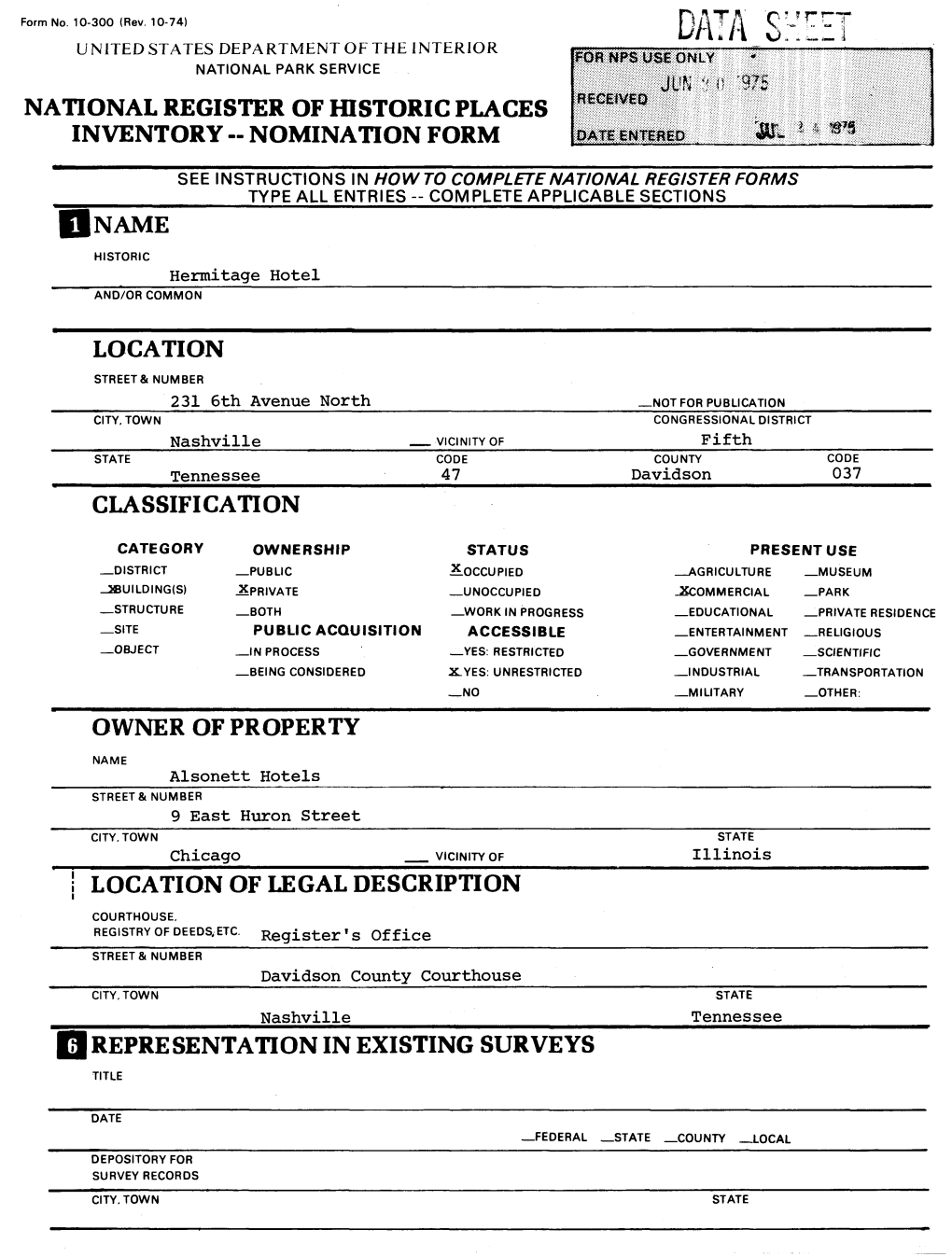 NATIONAL REGISTER of HISTORIC PLACES INVENTORY -- NOMINATION FORM Iiiiiiililti