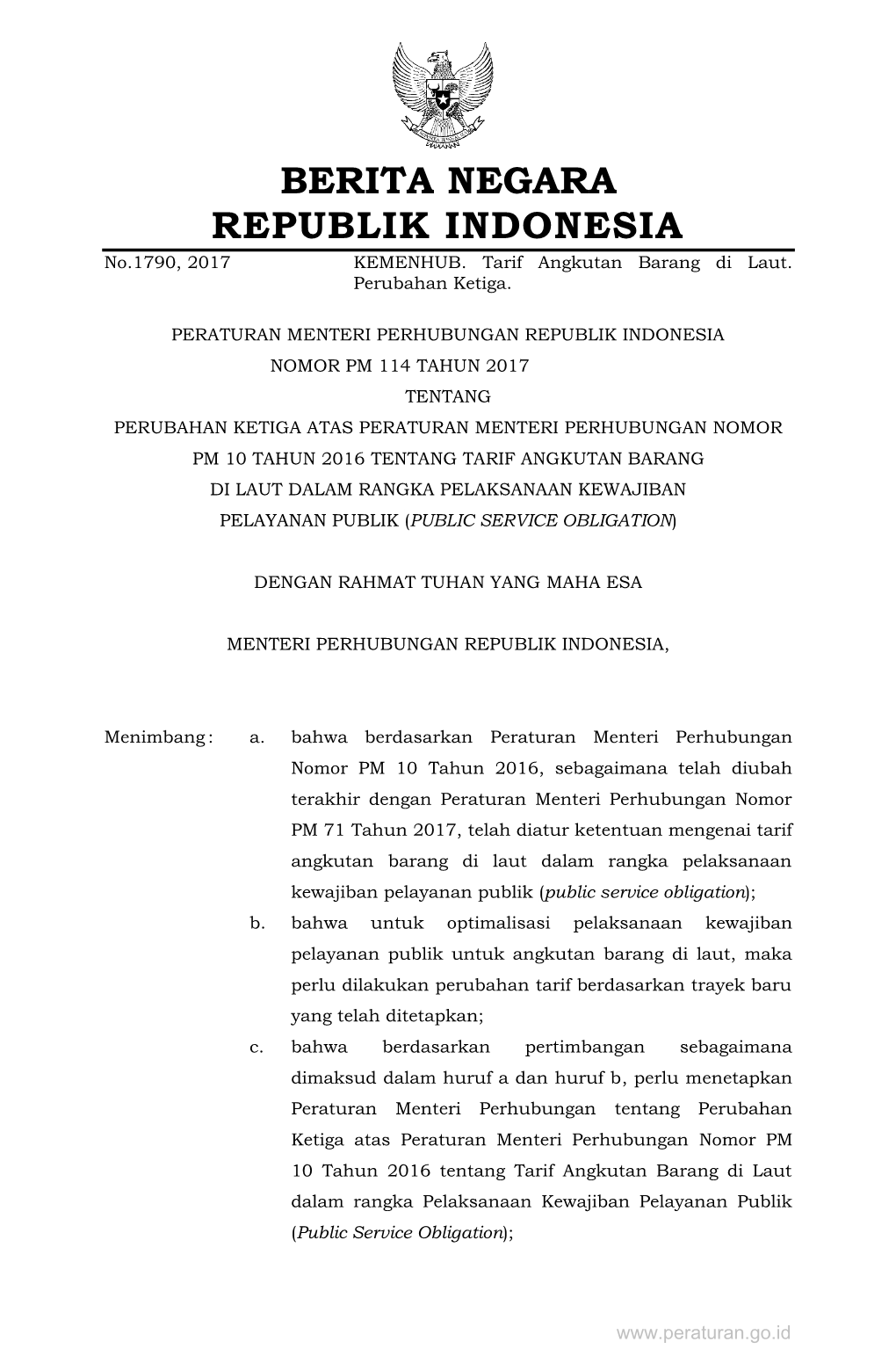 Tarif Angkutan Barang Dengan Kapal Khusus Kontainer Dan General Cargo