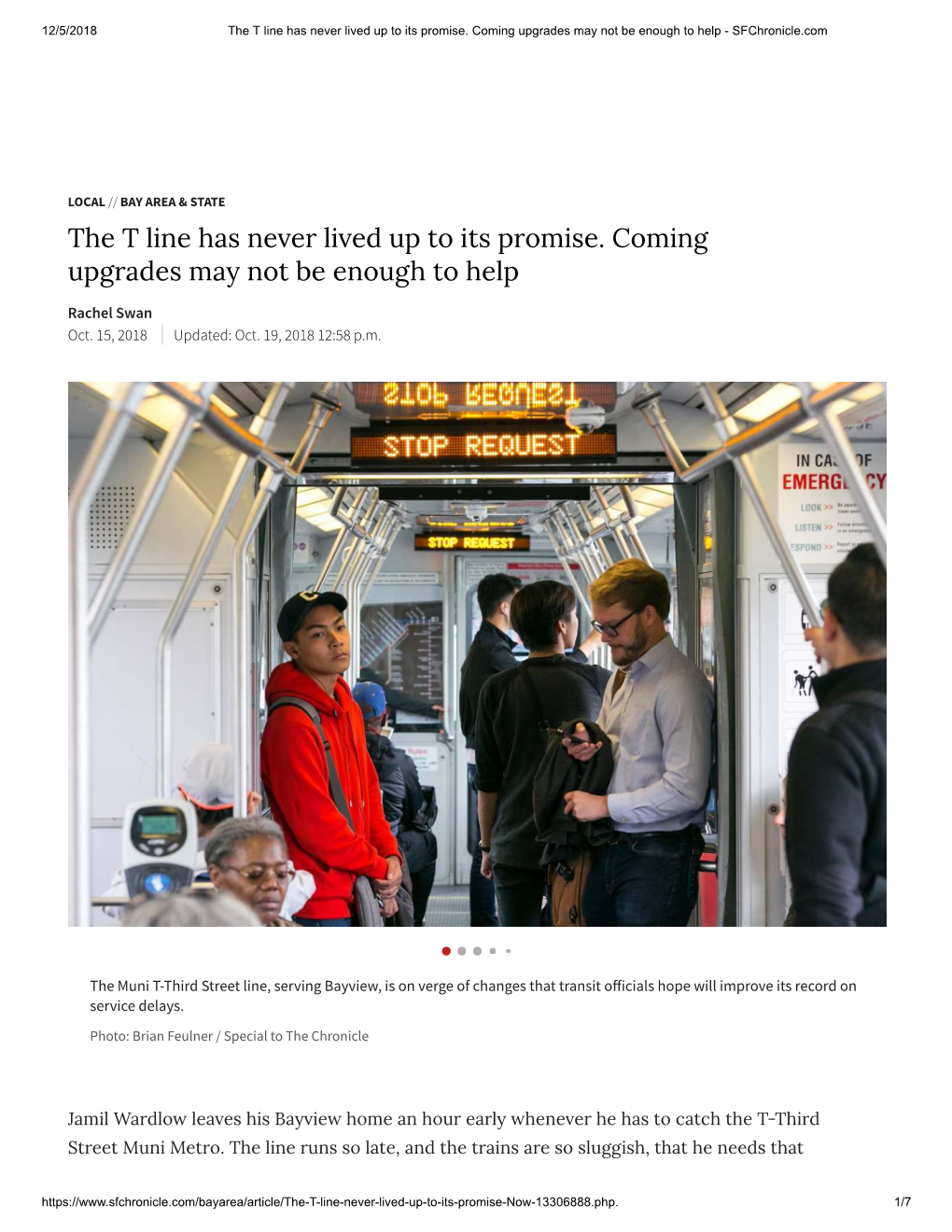 The T Line Has Never Lived up to Its Promise. Coming Upgrades May Not Be Enough to Help - Sfchronicle.Com