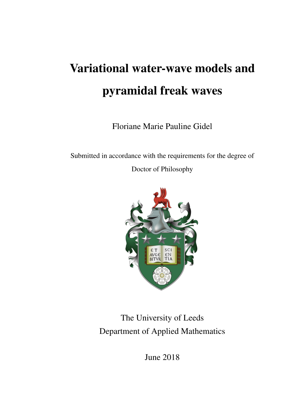 Variational Water-Wave Models and Pyramidal Freak Waves