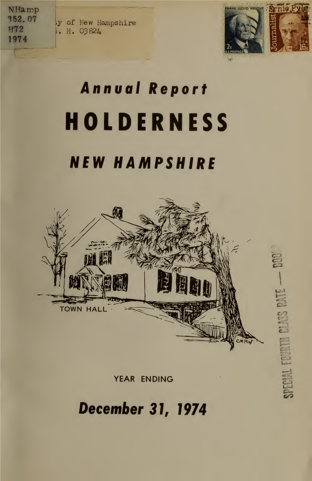 Annual Report of the Officers of the Town of Holderness, N.H. Year