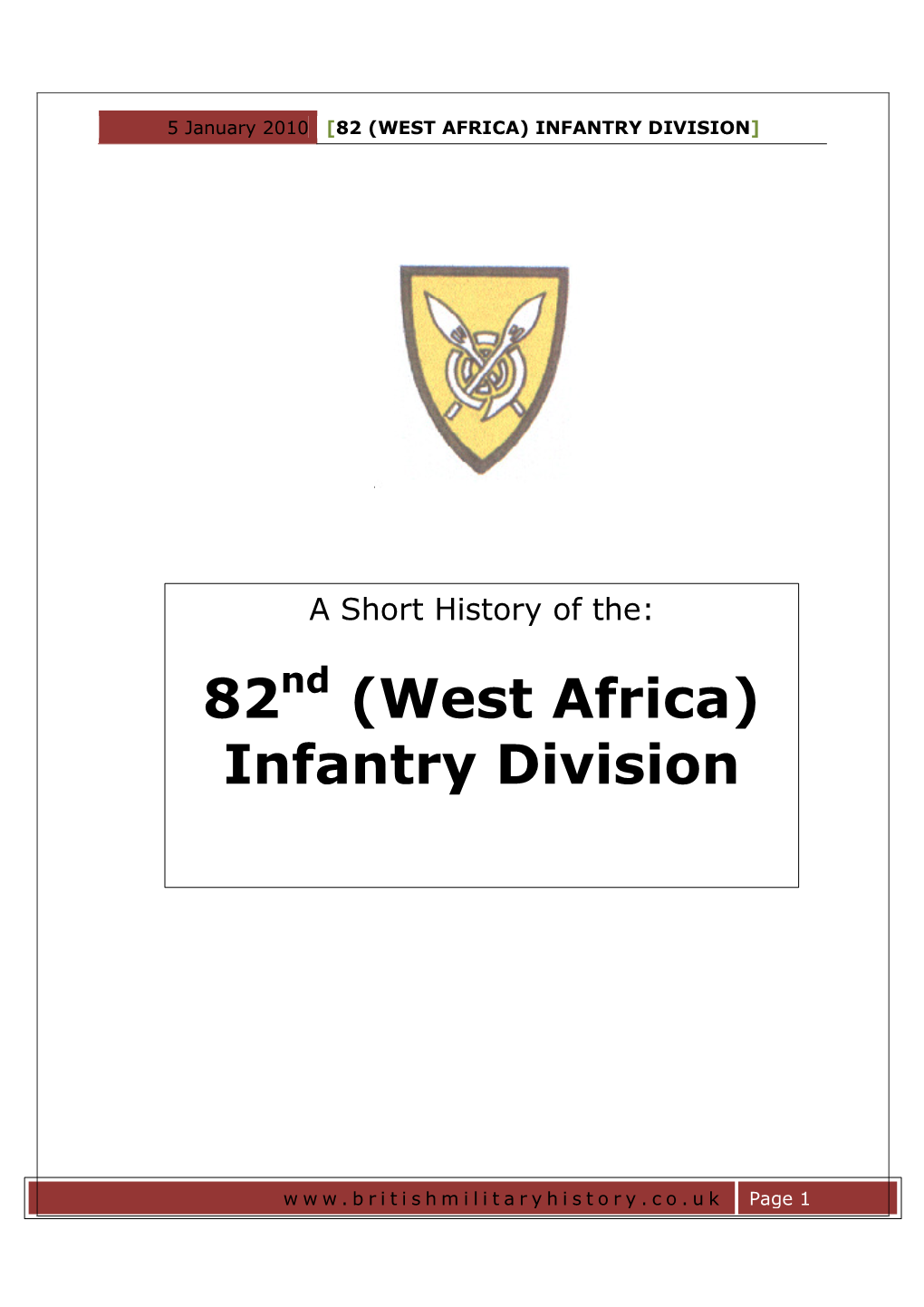 82 (West Africa) Infantry Division ]