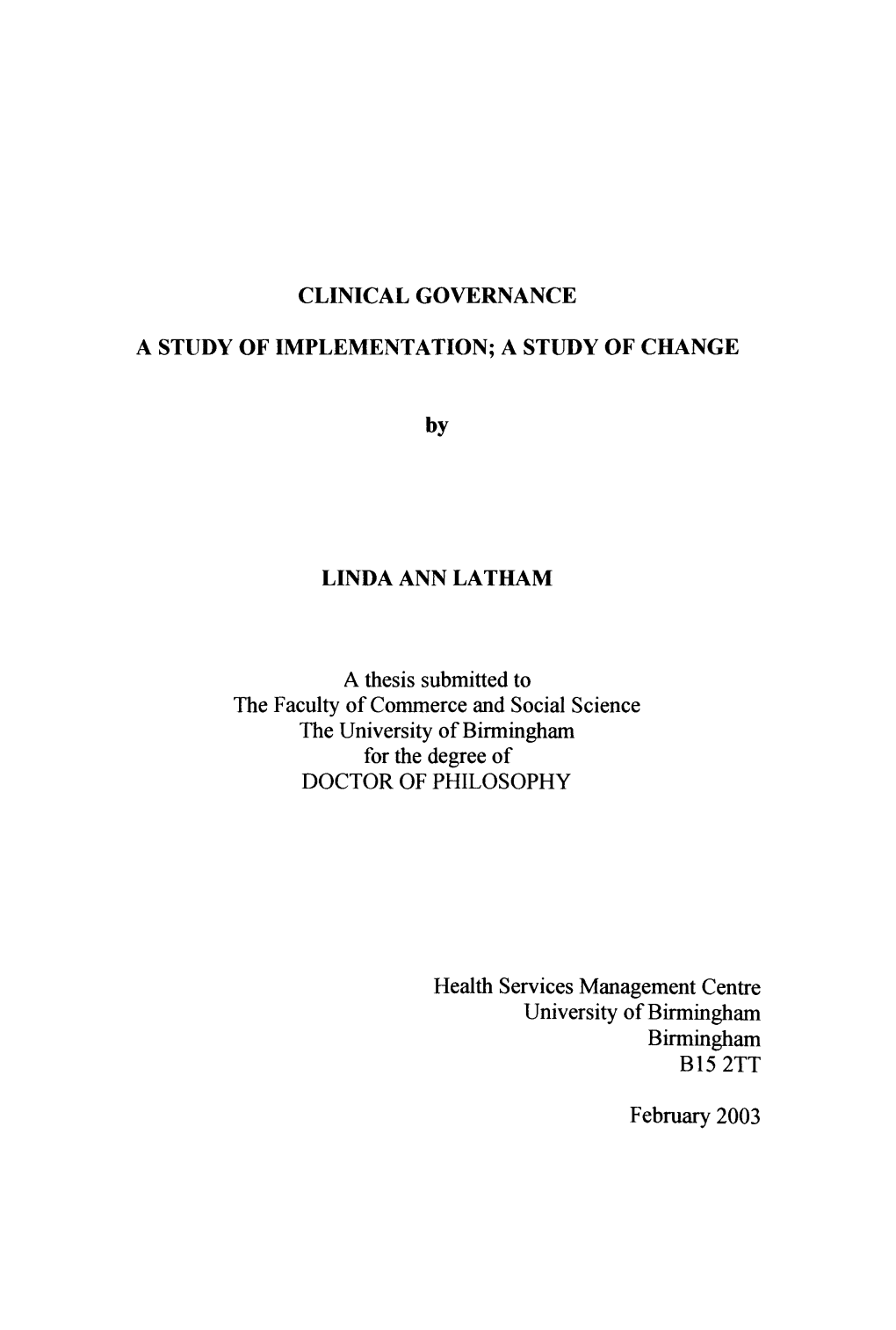 Clinical Governance