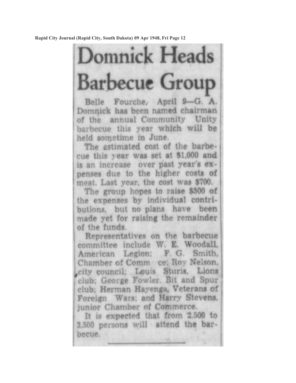 Rapid City Journal (Rapid City, South Dakota) 09 Apr 1948, Fri Page 12