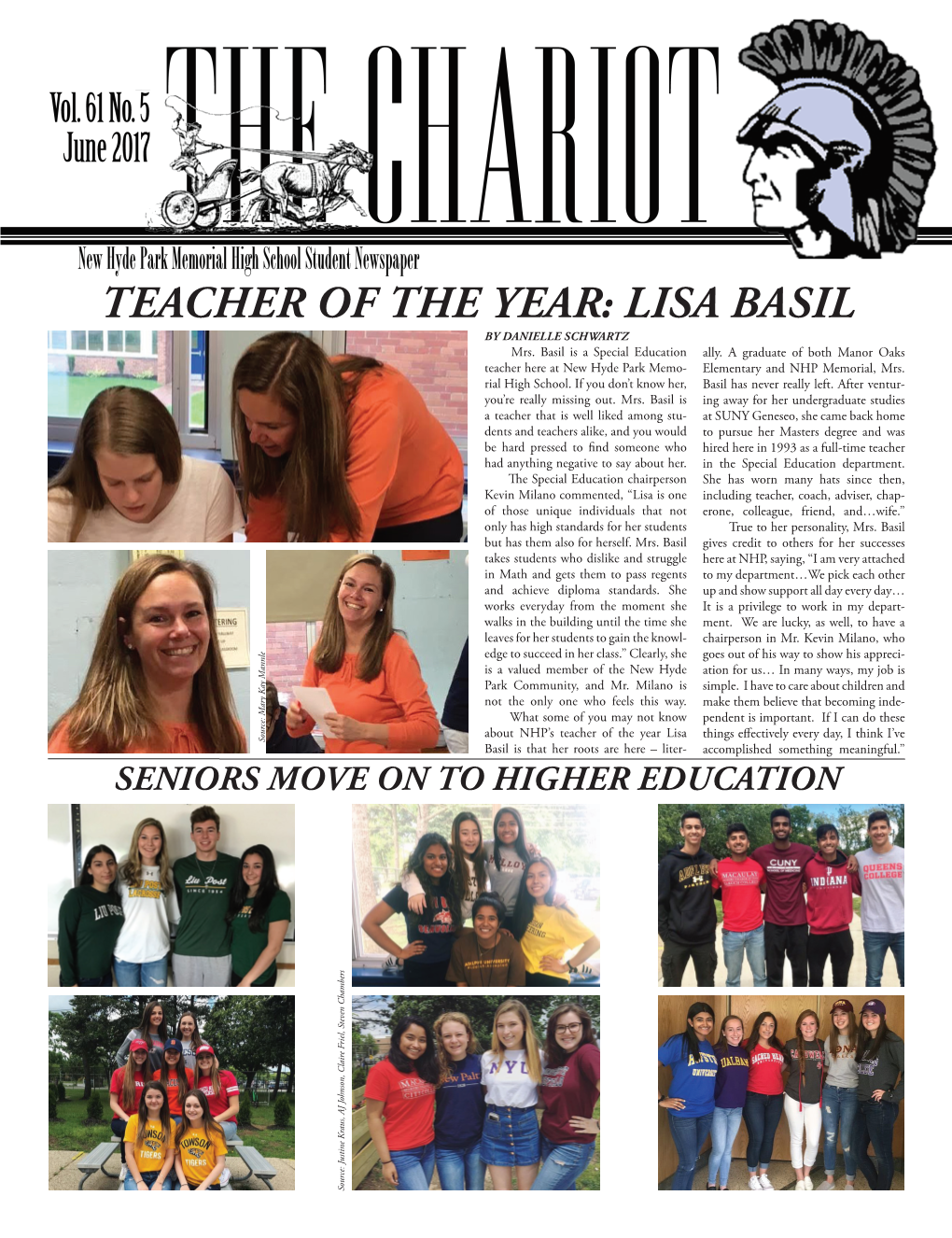 TEACHER of the YEAR: LISA BASIL by DANIELLE SCHWARTZ Mrs