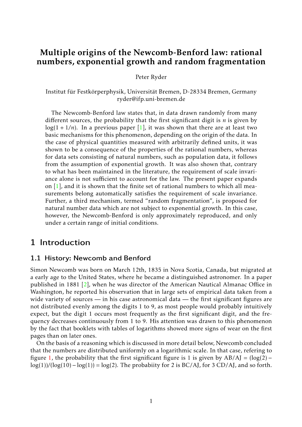 The Newcomb-Benford Law: Scale Invariance, Rational Numbers And