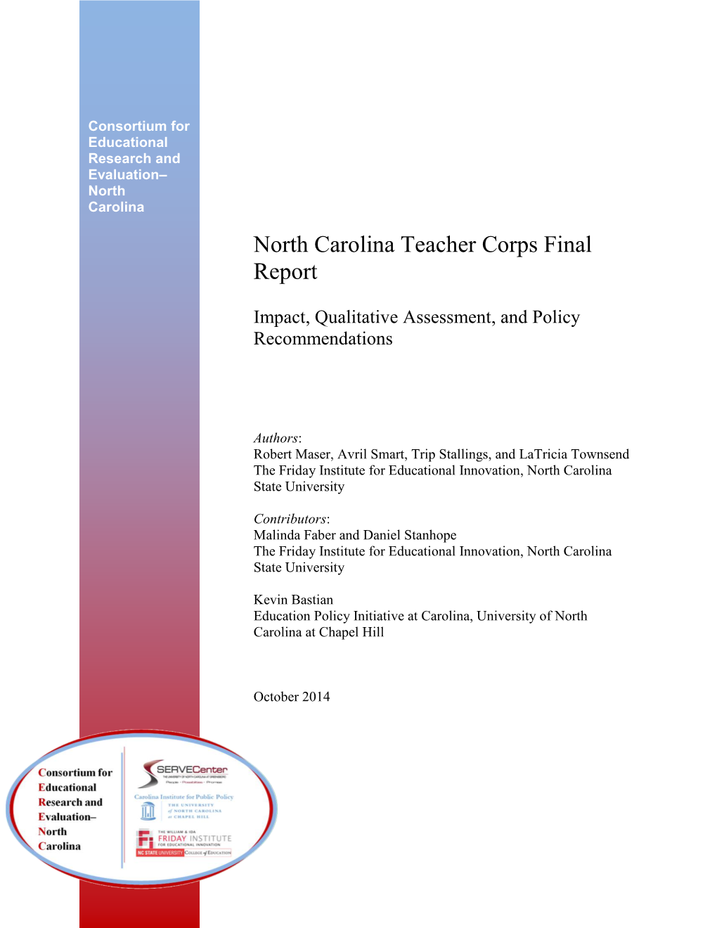 North Carolina Teacher Corps Final Report