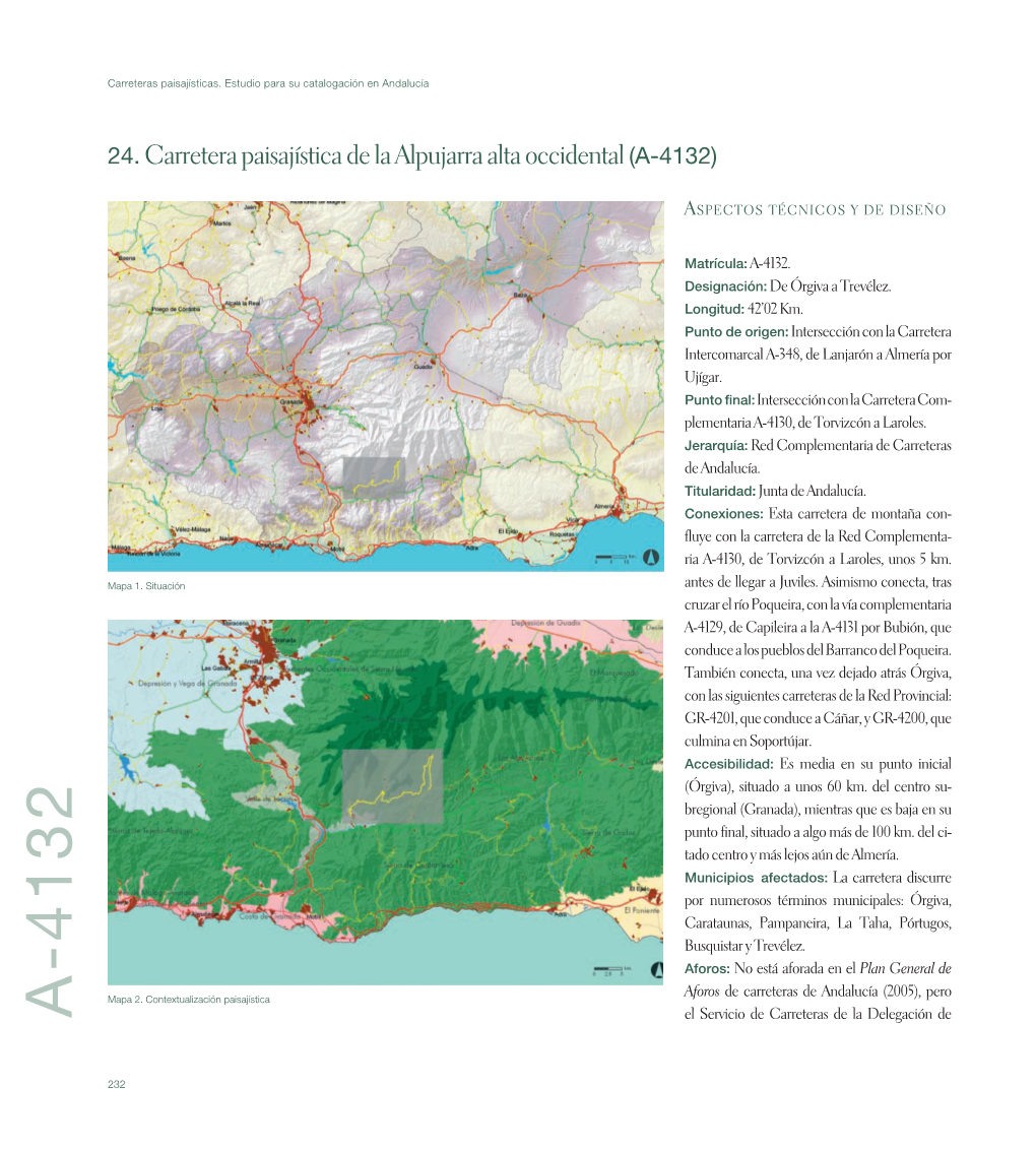 Carreteras Paisajísticas. Estudio Para Su Catalogación En Andalucía