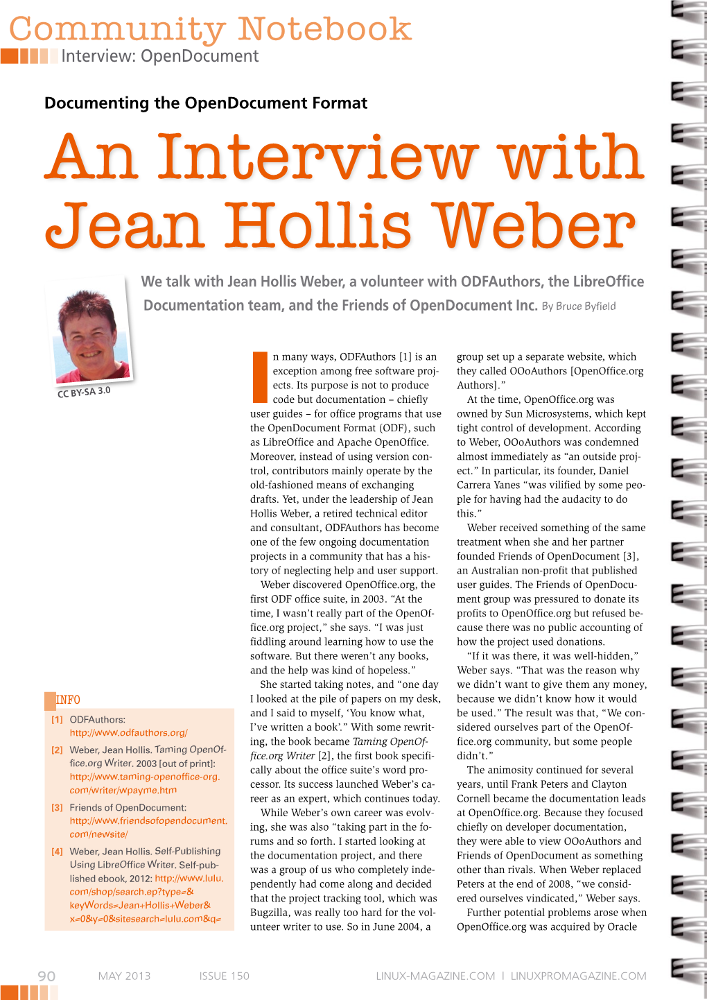 An Interview with Jean Hollis Weber We Talk with Jean Hollis Weber, a Volunteer with Odfauthors, the Libreoffice