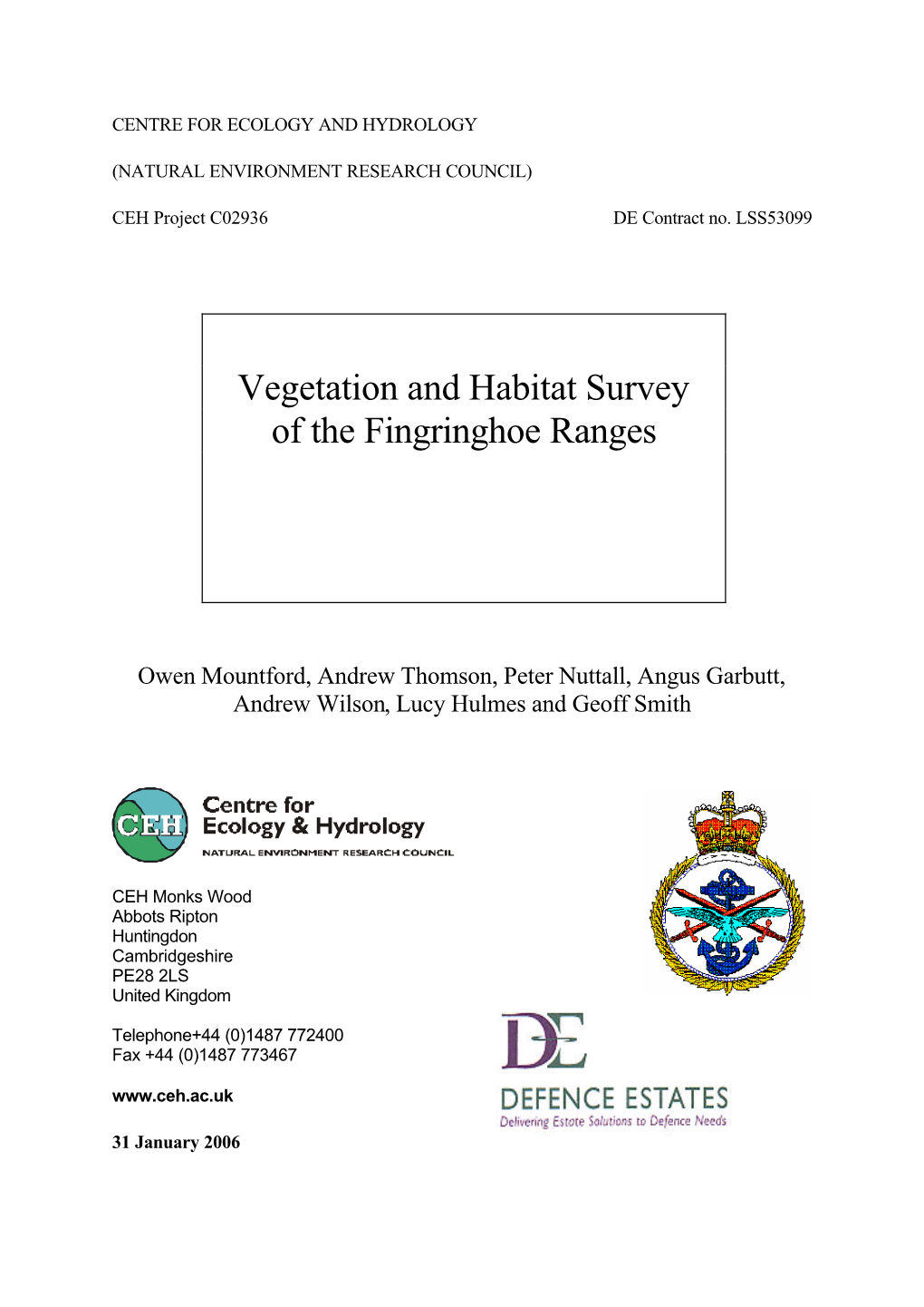 Vegetation and Habitat Survey of the Fingringhoe Ranges