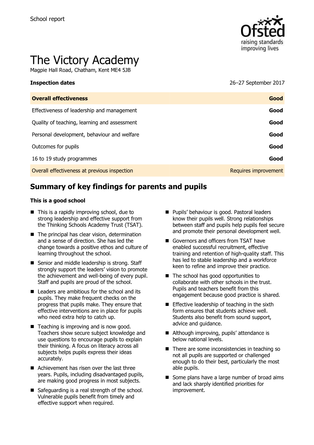 View Our Latest Ofsted Report