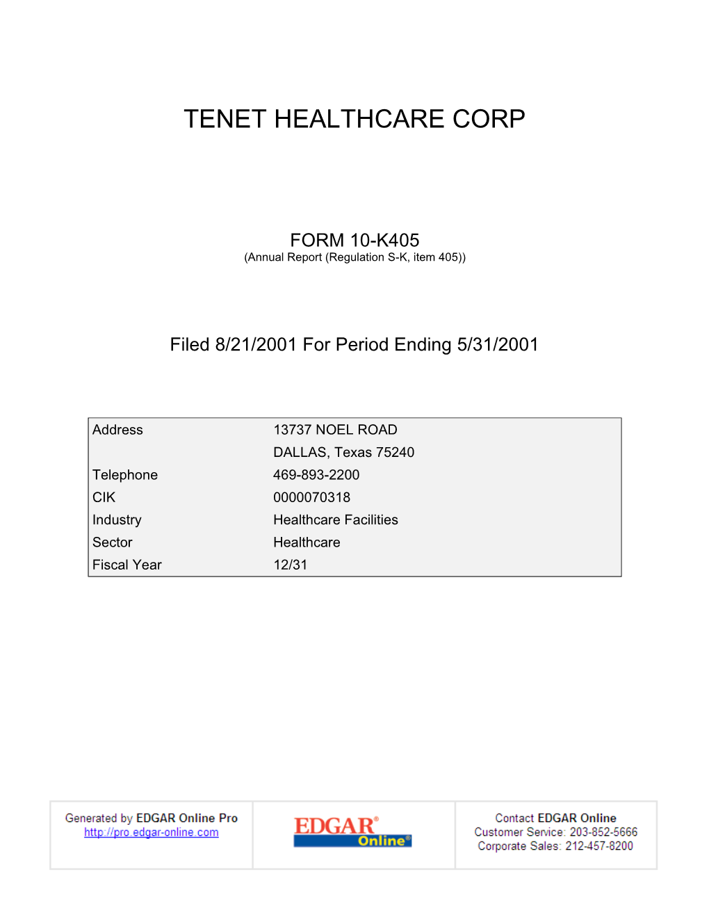 Tenet Healthcare Corp