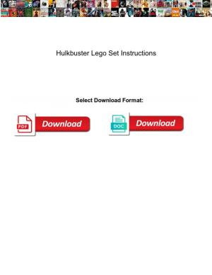 Hulkbuster Lego Set Instructions