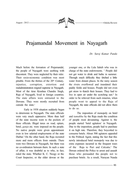 Prajamandal Movement in Nayagarh