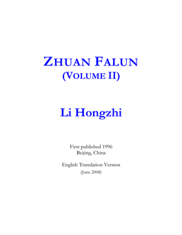 Zhuan Falun (Volume Ii)