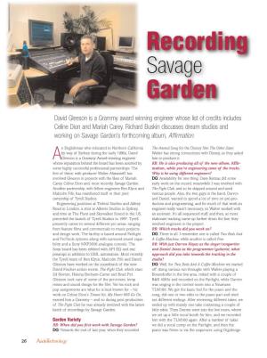 Recording Savage Garden Issue 6