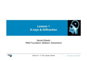 Lesson 1: X-Rays and Diffraction