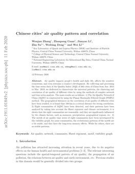 Chinese Cities' Air Quality Pattern and Correlation