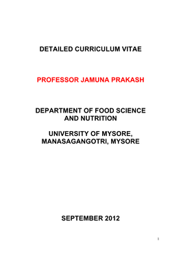 Professor Jamuna Prakash