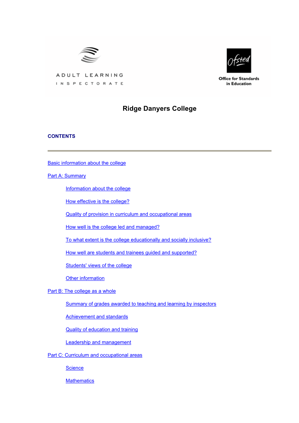 Ridge Danyers College