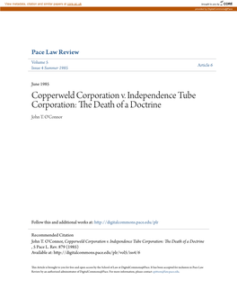 Copperweld Corporation V. Independence Tube Corporation: the Ed Ath of a Doctrine John T