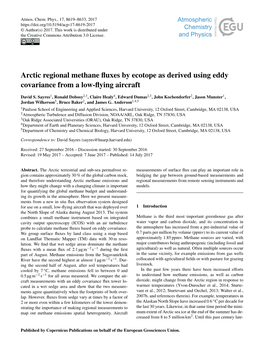 Arctic Regional Methane Fluxes by Ecotope As Derived