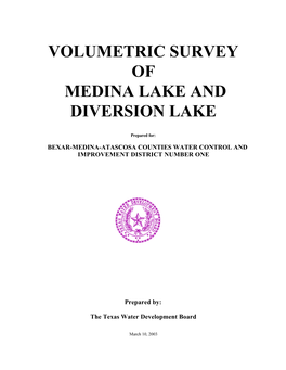 Volumetric Survey of Medina Lake and Diversion Lake