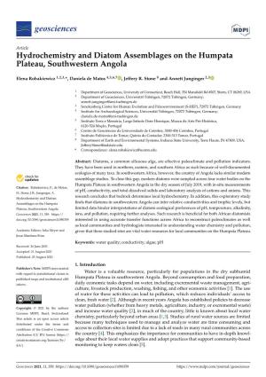 Hydrochemistry and Diatom Assemblages on the Humpata Plateau, Southwestern Angola