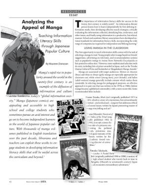 Analyzing the Appeal of Manga: Teaching Information Literacy Skills