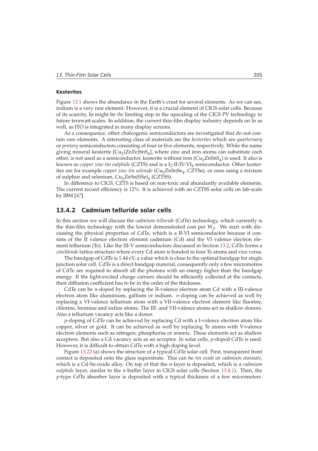 13.4.2 Cadmium Telluride Solar Cells