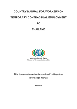 Country Manual for Workers on Temporary Contractual Employment