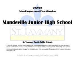 2020-21 School Improvement Plan Addendum