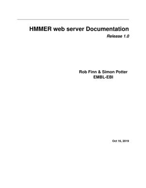 HMMER Web Server Documentation Release 1.0