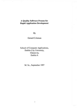 By Gerard Coleman School of Computer Applications, Dublin City University, Glasnevin, Dublin 9. M. Sc., September 1997