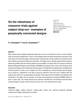 On the Robustness of Crossover Trials Against Subject Drop-Out